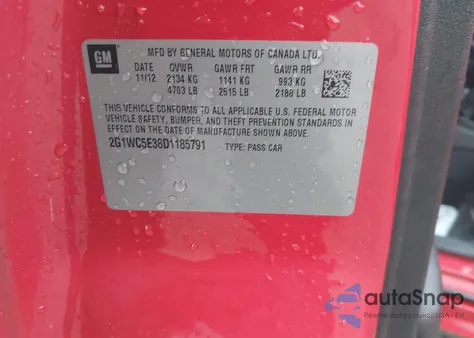 2013 Chevrolet Impala Ltz from USA, damaged, VIN 2G1WC5E38D1185791